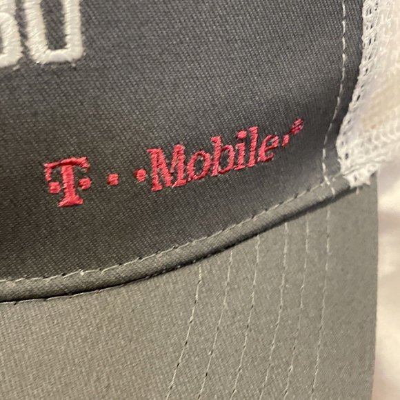 LG V30 T Mobile Promotional Advertiser Ball Cap Trucker Hat Gray W/ White Mesh - Picture 4 of 10